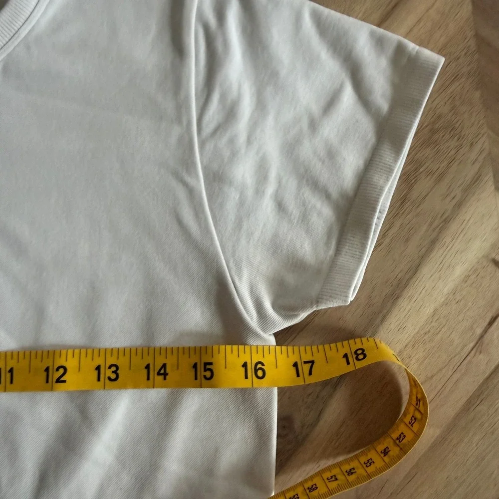 OFFLINE by Aerie Womens Seamless Short Sleeve Crop Top Light Off-White Small - Picture 5 of 6